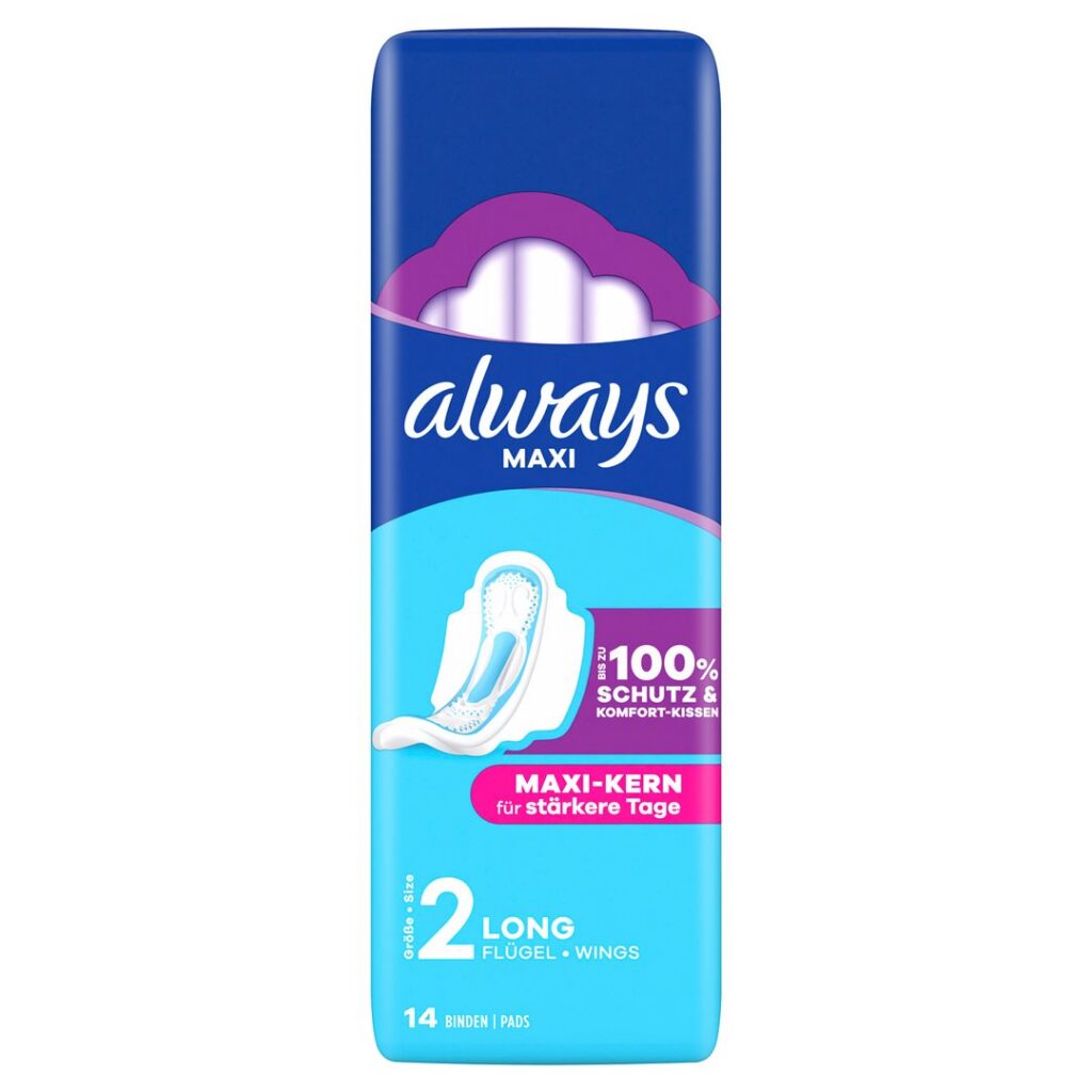 ALWAYS Maxi serviettes hygiéniq Long aile 14 pce