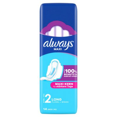 ALWAYS Maxi serviettes hygiéniq Long aile 14 pce