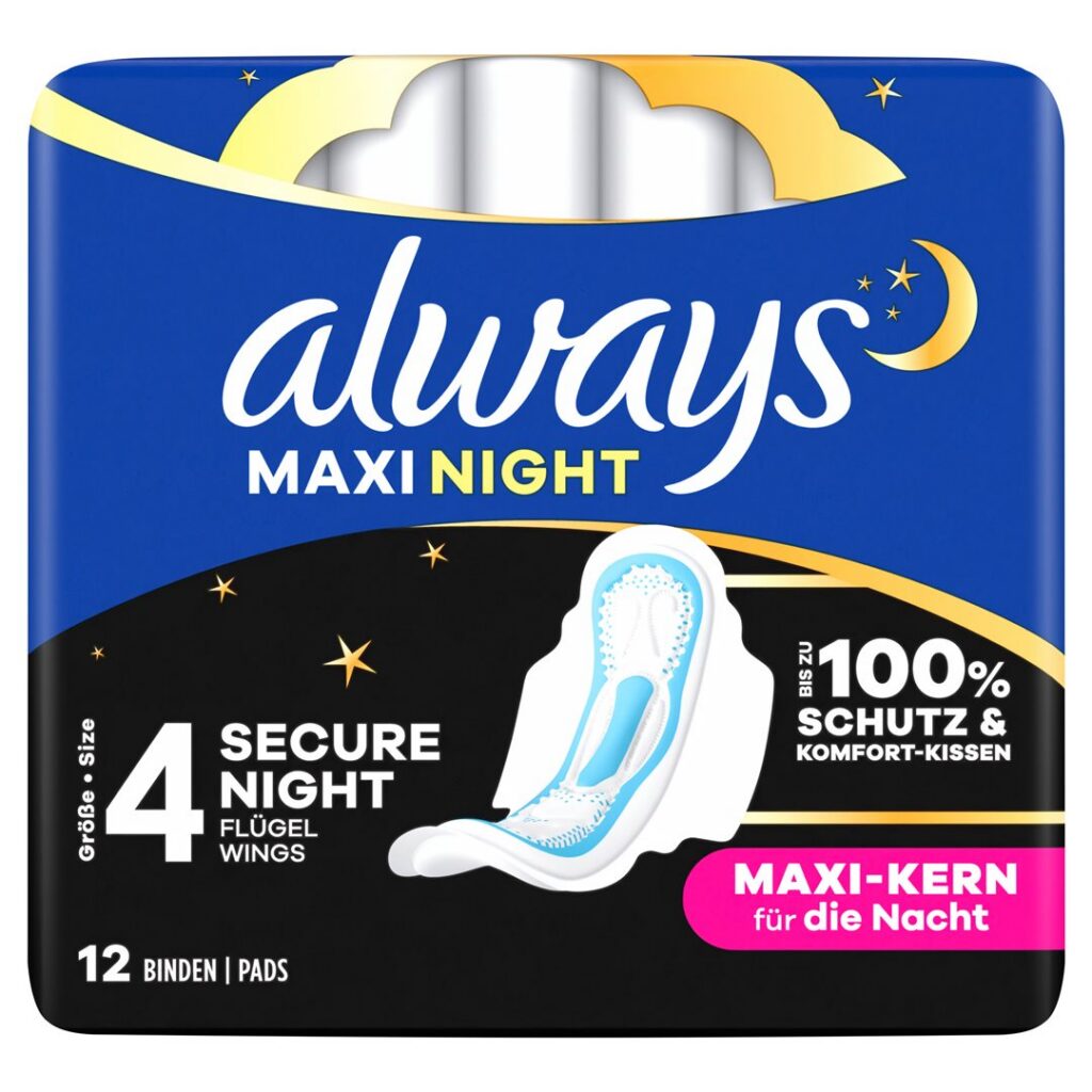 ALWAYS Maxi serviettes hygiéniq Night aile 12 pce