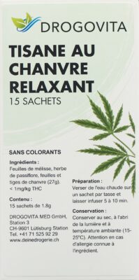 DROGOVITA thé relaxant au chanvre sach 15 pce
