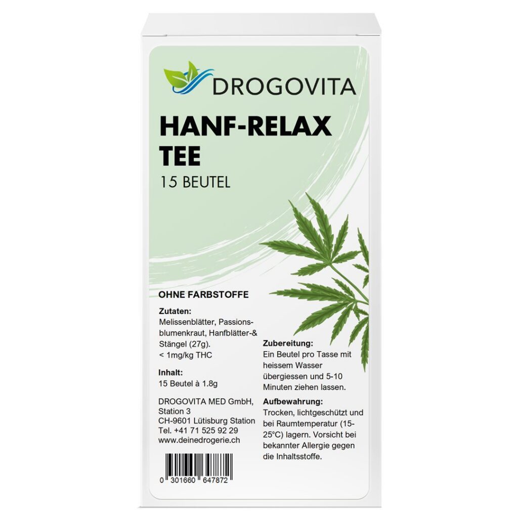 DROGOVITA thé relaxant au chanvre sach 15 pce