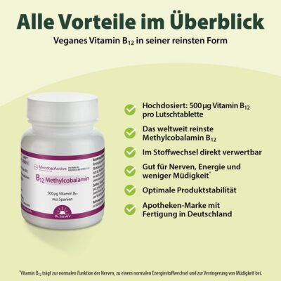 DR. JACOB'S B12 méthylcobalamine cpr sucer 60 pce