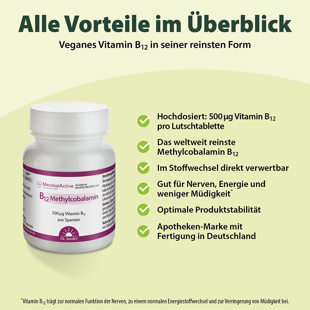 DR. JACOB'S B12 méthylcobalamine cpr sucer 60 pce