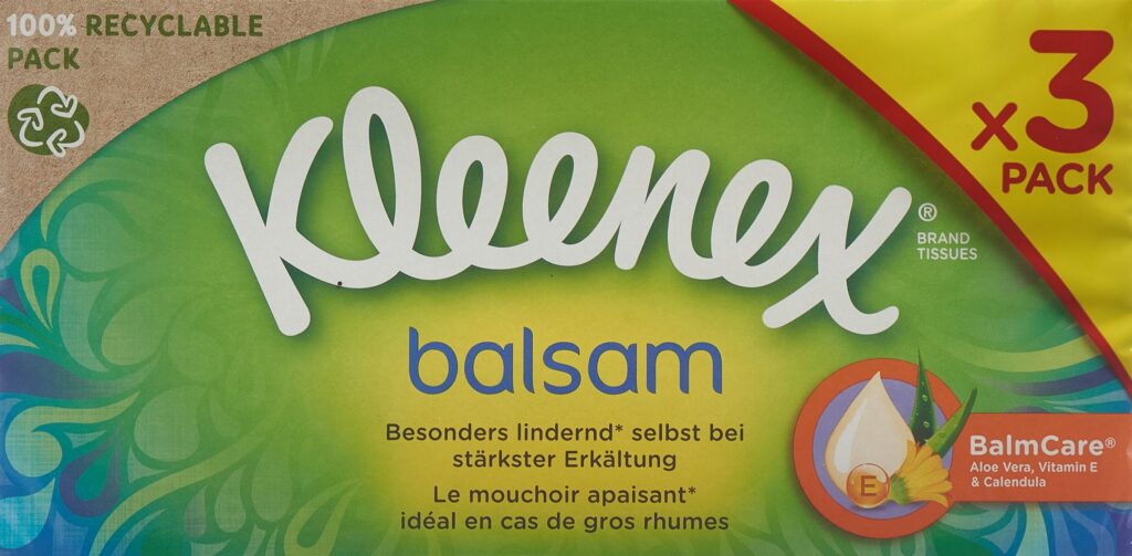KLEENEX Balsam mouchoi papier box trio 3 x 56 pce