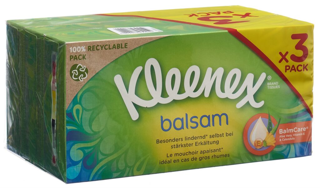 KLEENEX Balsam mouchoi papier box trio 3 x 56 pce