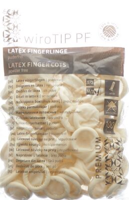 GRIBI doigtier latex M s poudre non st 100 pce