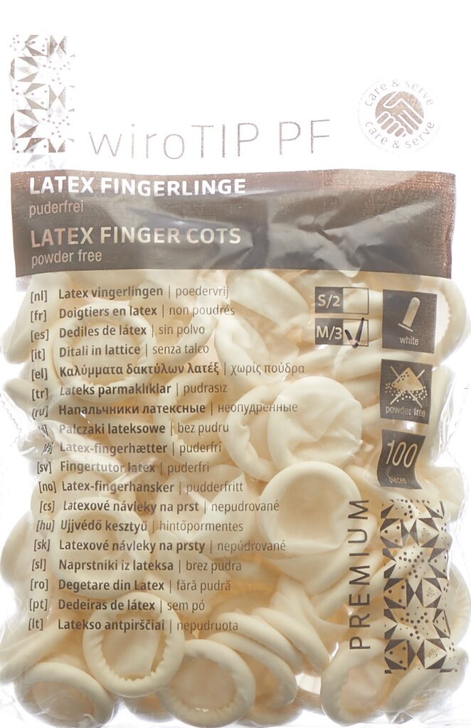 GRIBI doigtier latex M s poudre non st 100 pce