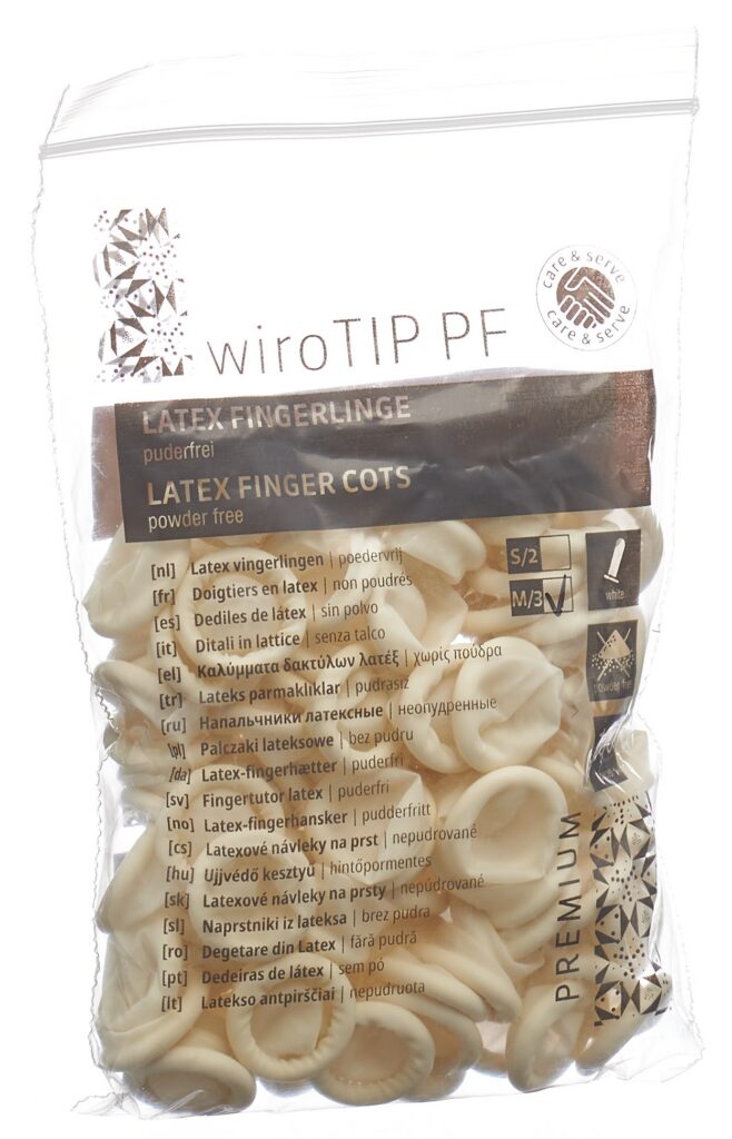 GRIBI doigtier latex M s poudre non st 100 pce