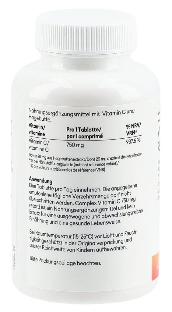 COMPLEX vitamine C retard cpr 750 mg bte 90 pce