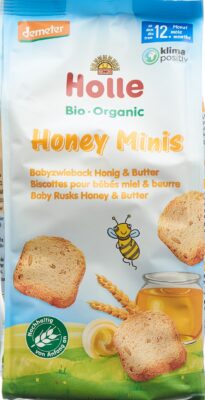 HOLLE honey minis biscottes bio bébés 100 g