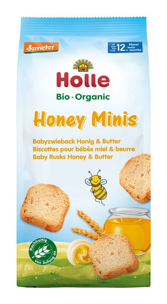 HOLLE honey minis biscottes bio bébés 100 g