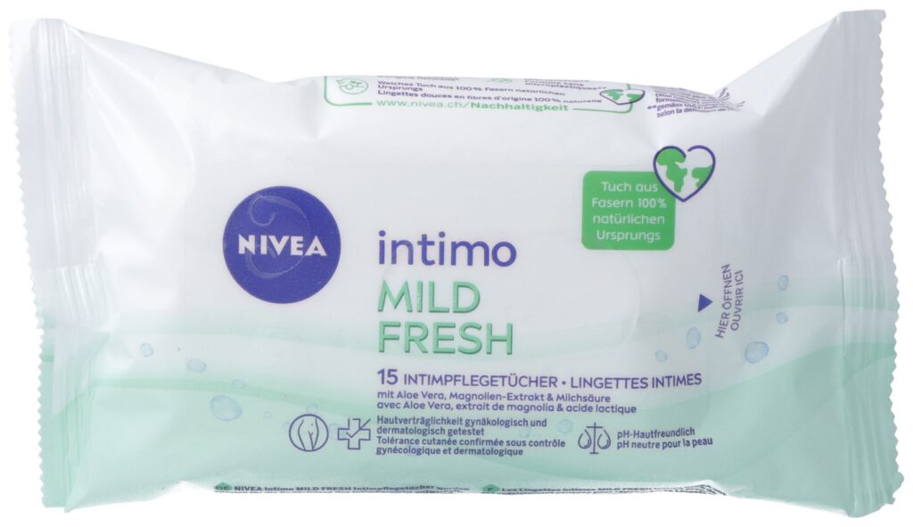 NIVEA intimo lingettes mild fresh sach 15 pce