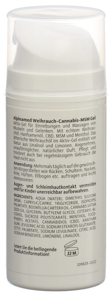 ALPINAMED Gel encens cannabis MSM dist 100 ml