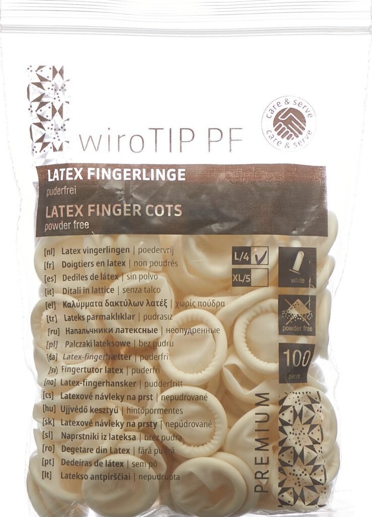 GRIBI doigtier latex L s poud non st sach 100 pce
