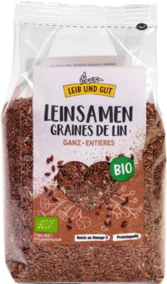 LEIBUNDGUT Graines de lin bio sach 400 g